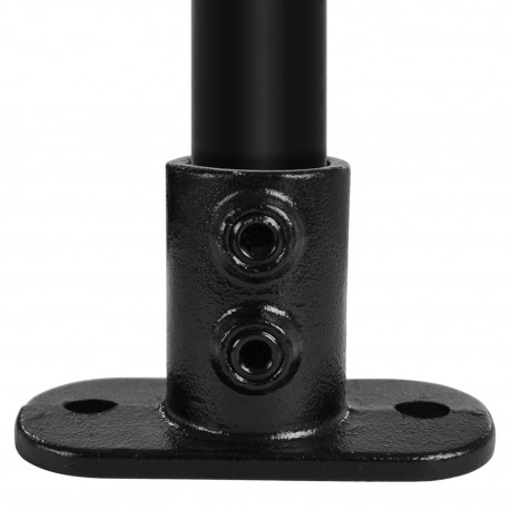 Rohrverbinder | Fussplatte Oval  - Typ 12E - 48,3 mm (Schwarz) | Temperguss | KLEMP