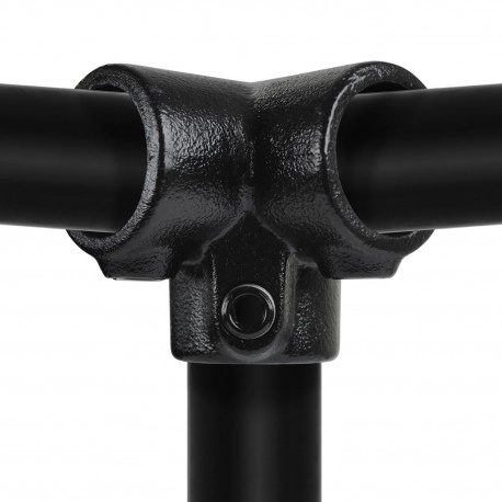 Rohrverbinder | Dreiweg Eckstück 90°  - Typ 18C - 33,7 mm (Schwarz) | Temperguss | KLEMP