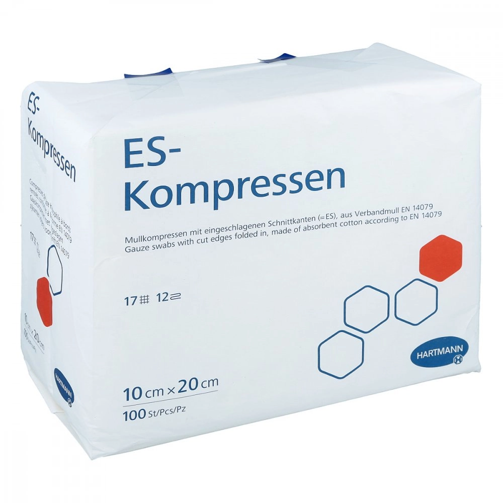 Es-kompressen unsteril 10x20 cm 12fach