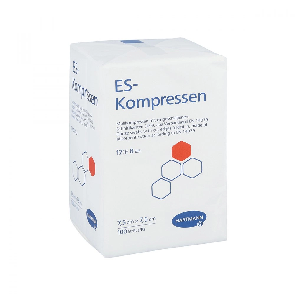 Es-kompressen unsteril 7,5x7,5 cm 8fach