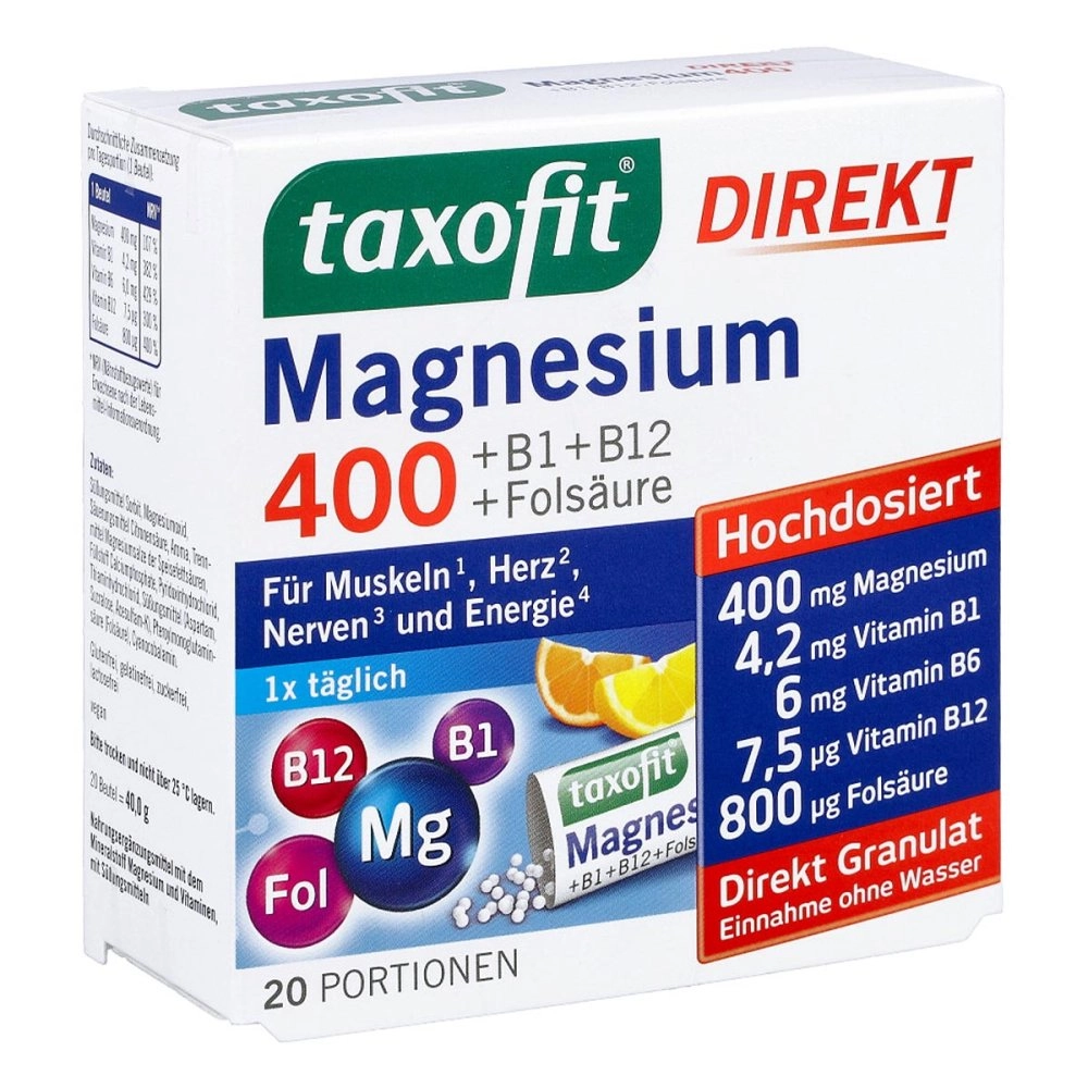 Taxofit Magnesium 400+b1+b6+b12+folsäure 800 Granulat