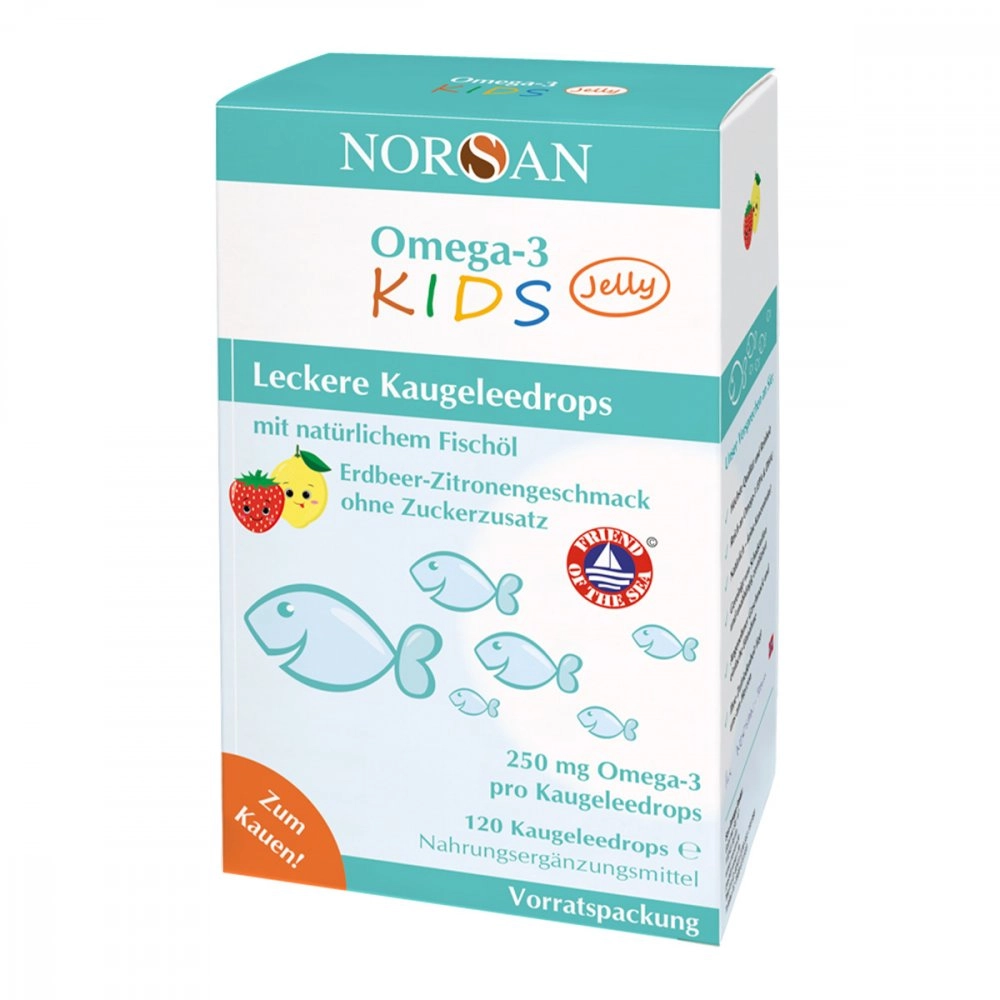 Omega 3 Kids Jelly Fischöl Dragees Vorratspackung Norsan