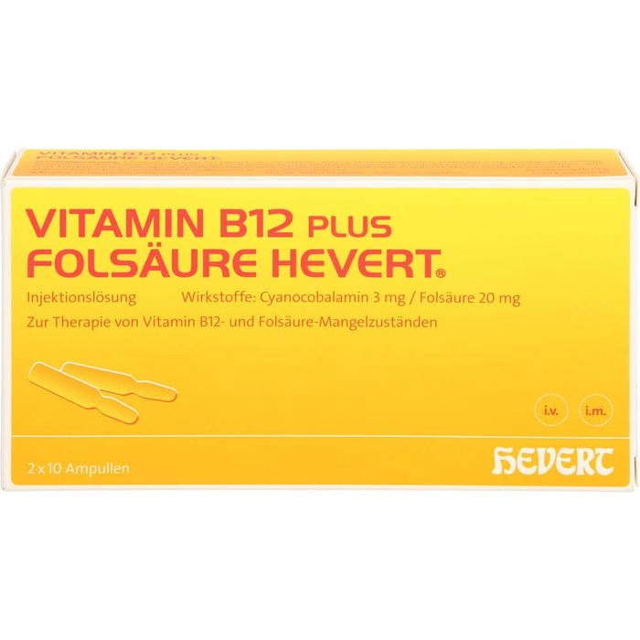 VITAMIN B12 PLUS Folsäure Hevert a 2 ml Ampullen 20 St.