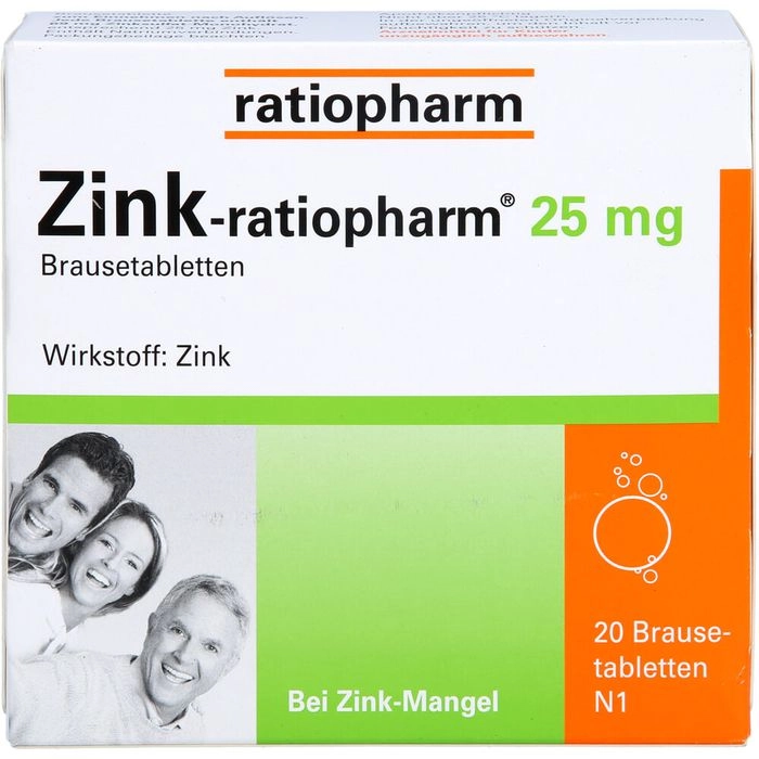 ZINK-RATIOPHARM 25 mg Brausetabletten 20 St.