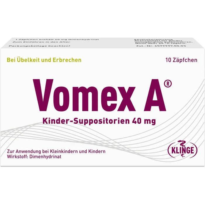 VOMEX A Kinder-Suppositorien 40 mg 10 St.