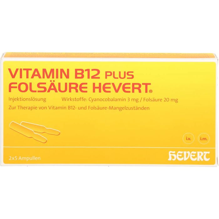 VITAMIN B12 PLUS Folsäure Hevert a 2 ml Ampullen 10 St.