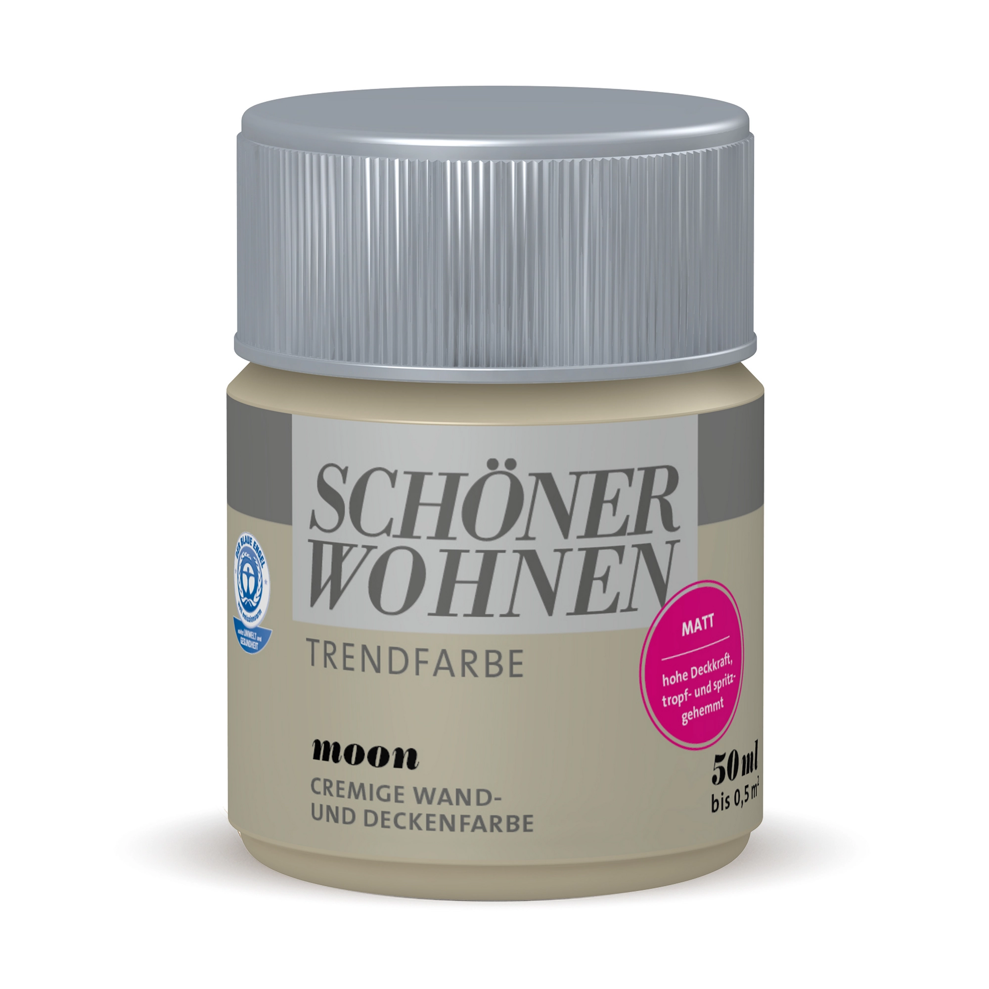 Schöner Wohnen Farbe Wandfarbe 'Moon' beigegrau matt 50 ml