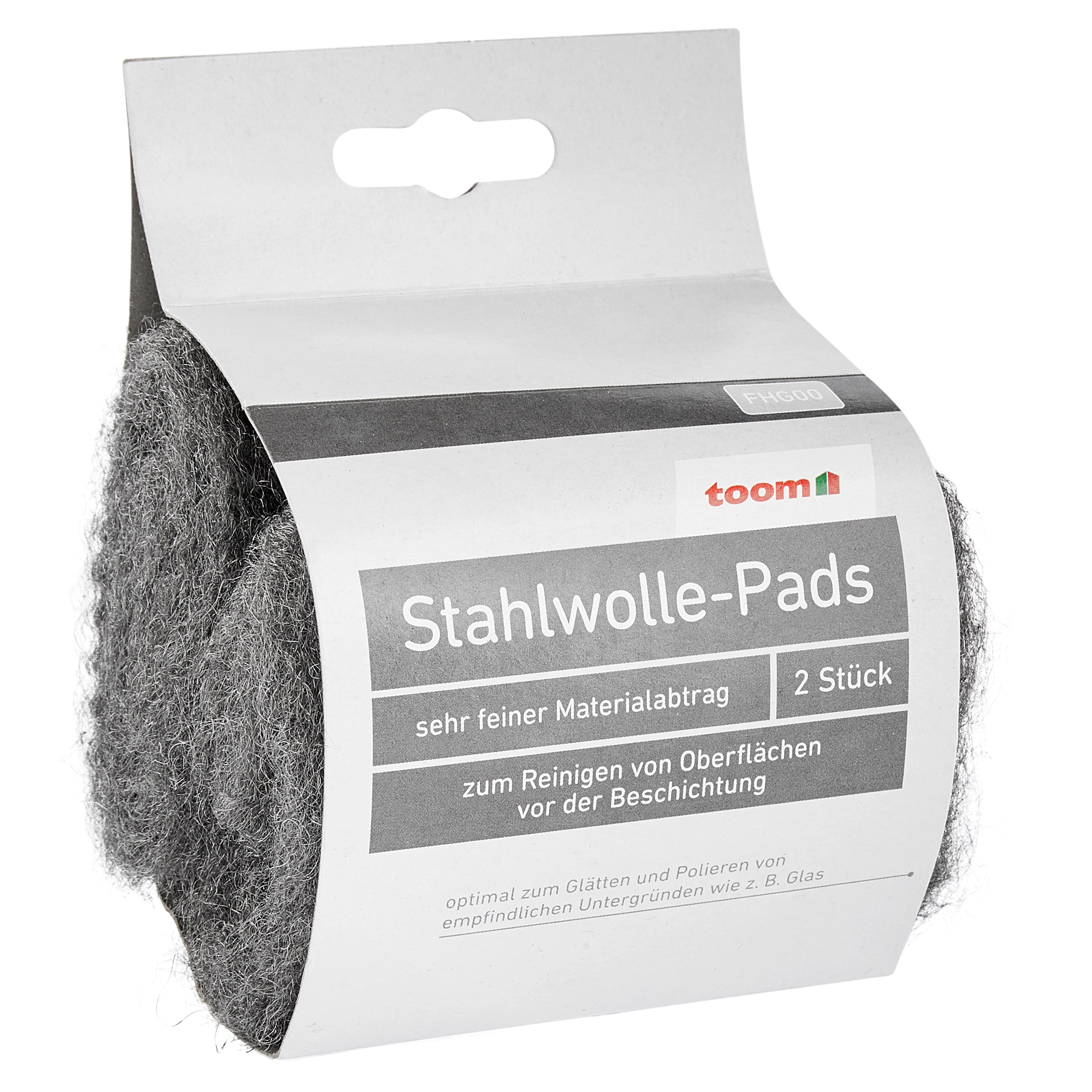 toom Stahlwolle-Pads 2 Stück Feinheitsgrad 00 für Glas