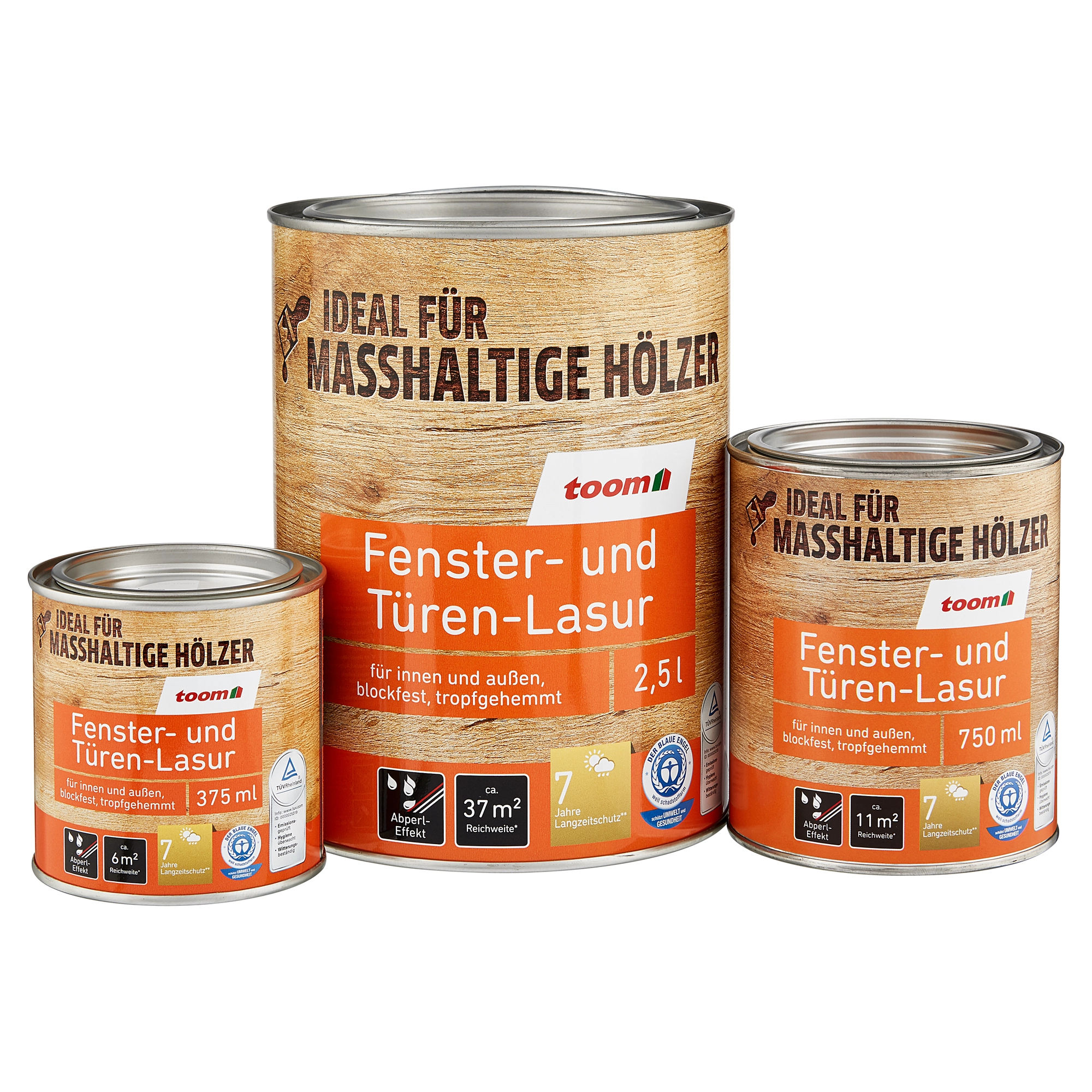 toom Fenster- und Türen-Lasur teakfarben 375 ml