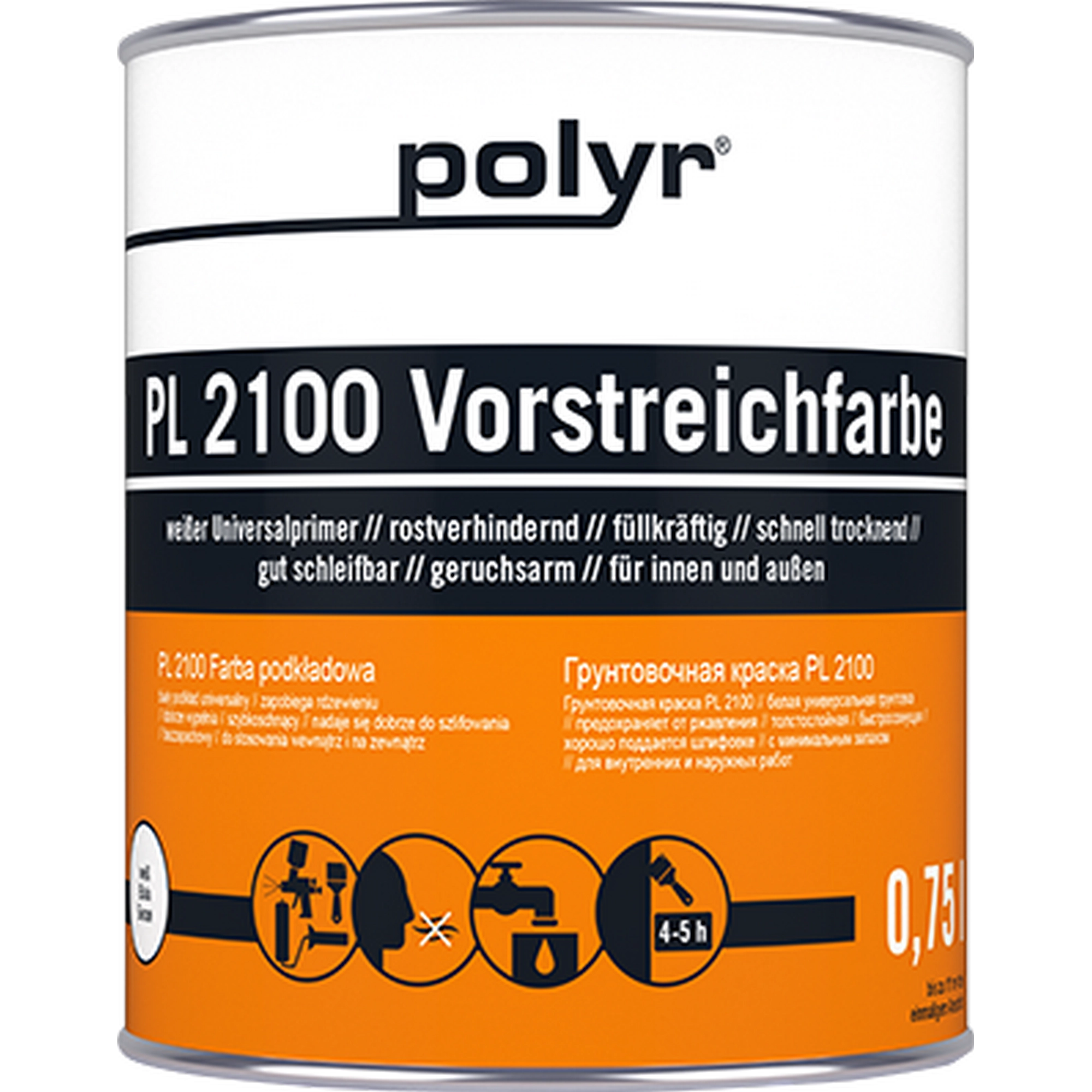 Polyr Vorstreichfarbe weiß 750 ml