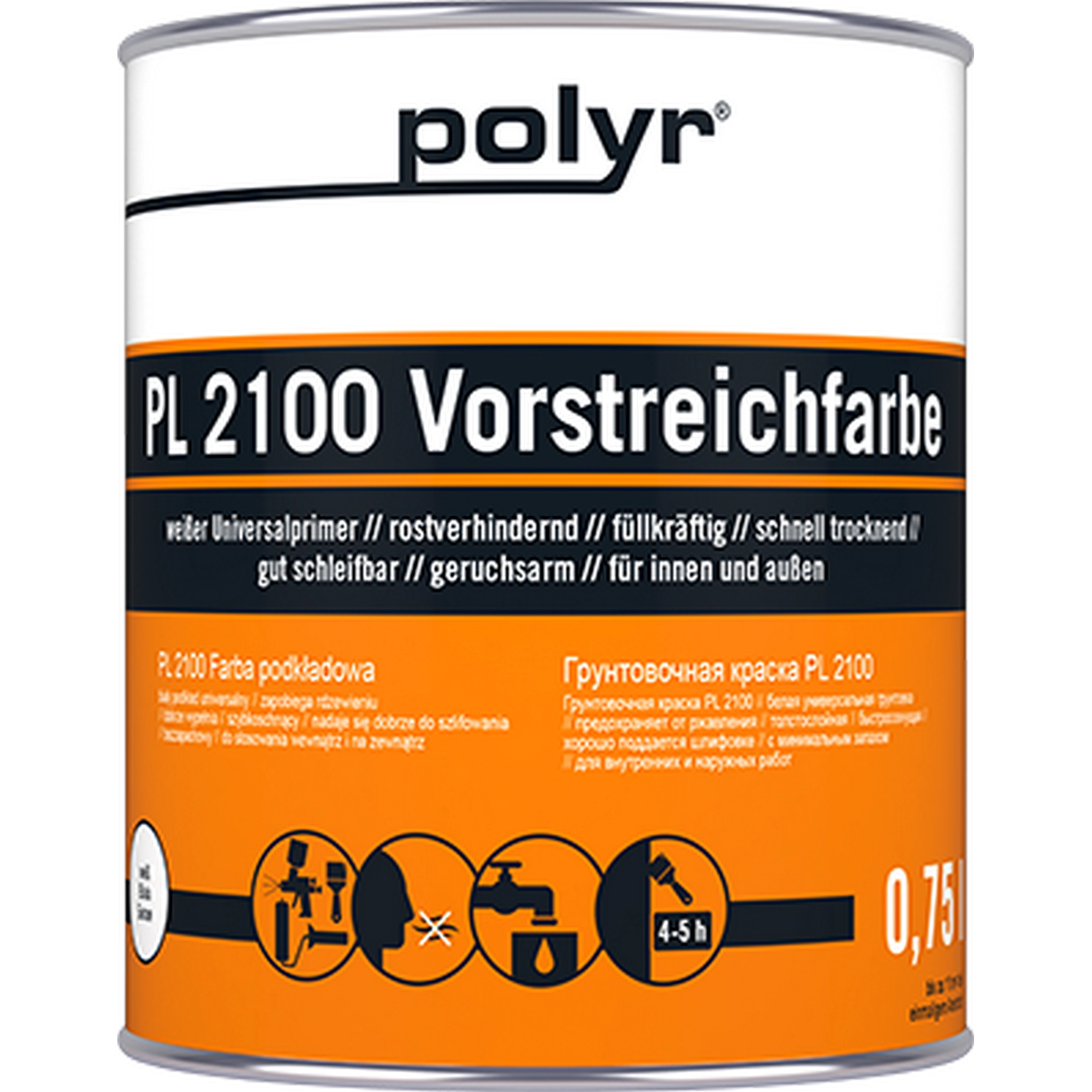 Polyr Vorstreichfarbe weiß 750 ml