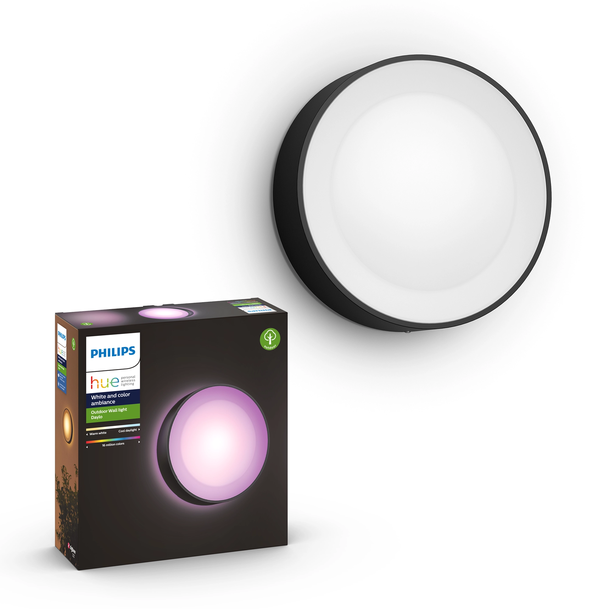 Philips Hue LED-Wandleuchte 'Hue White & Color Ambiance Daylo' schwarz 1050 lm