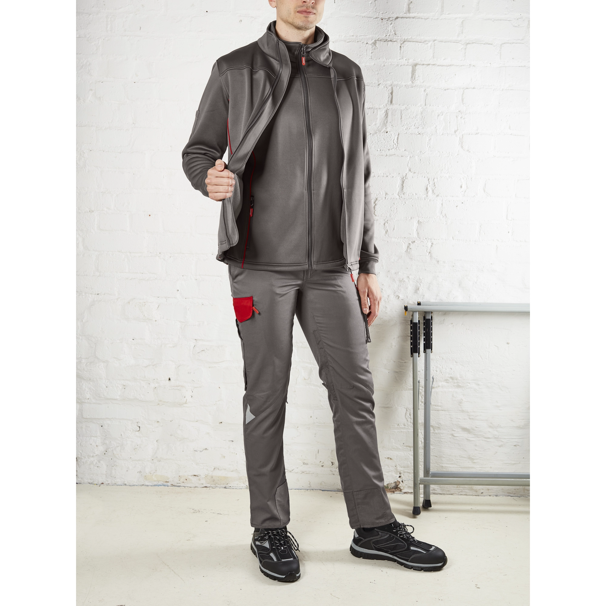 Bauhofer Arbeitsjacke mit Fleecefutter 'B-100' grau Größe M