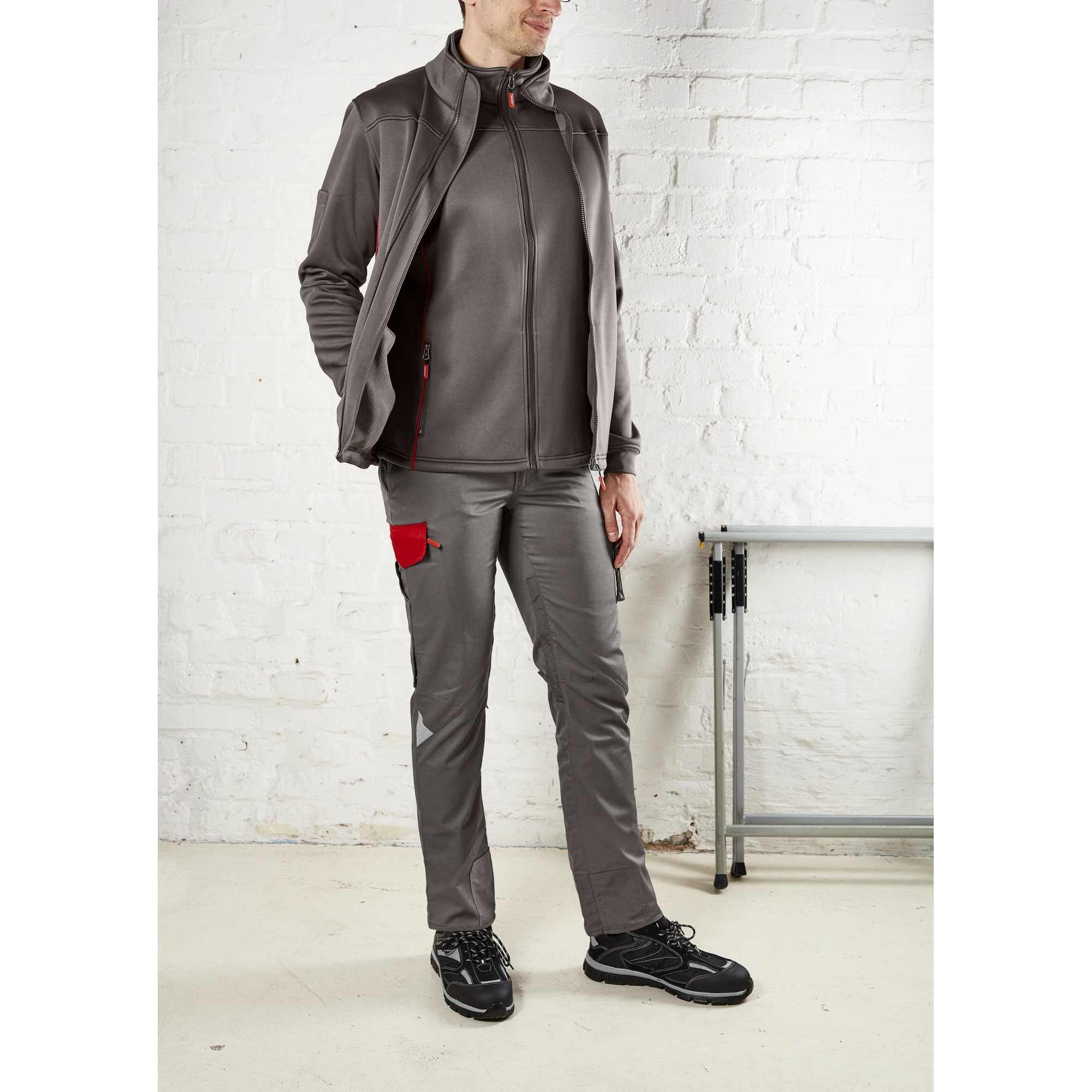 Bauhofer Arbeitsjacke mit Fleecefutter 'B-100' grau Größe XXL