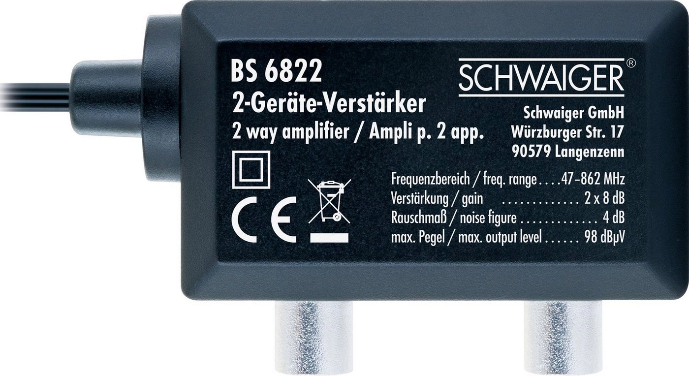 BS6822 2x 8 dB Zweigeräteverstärker