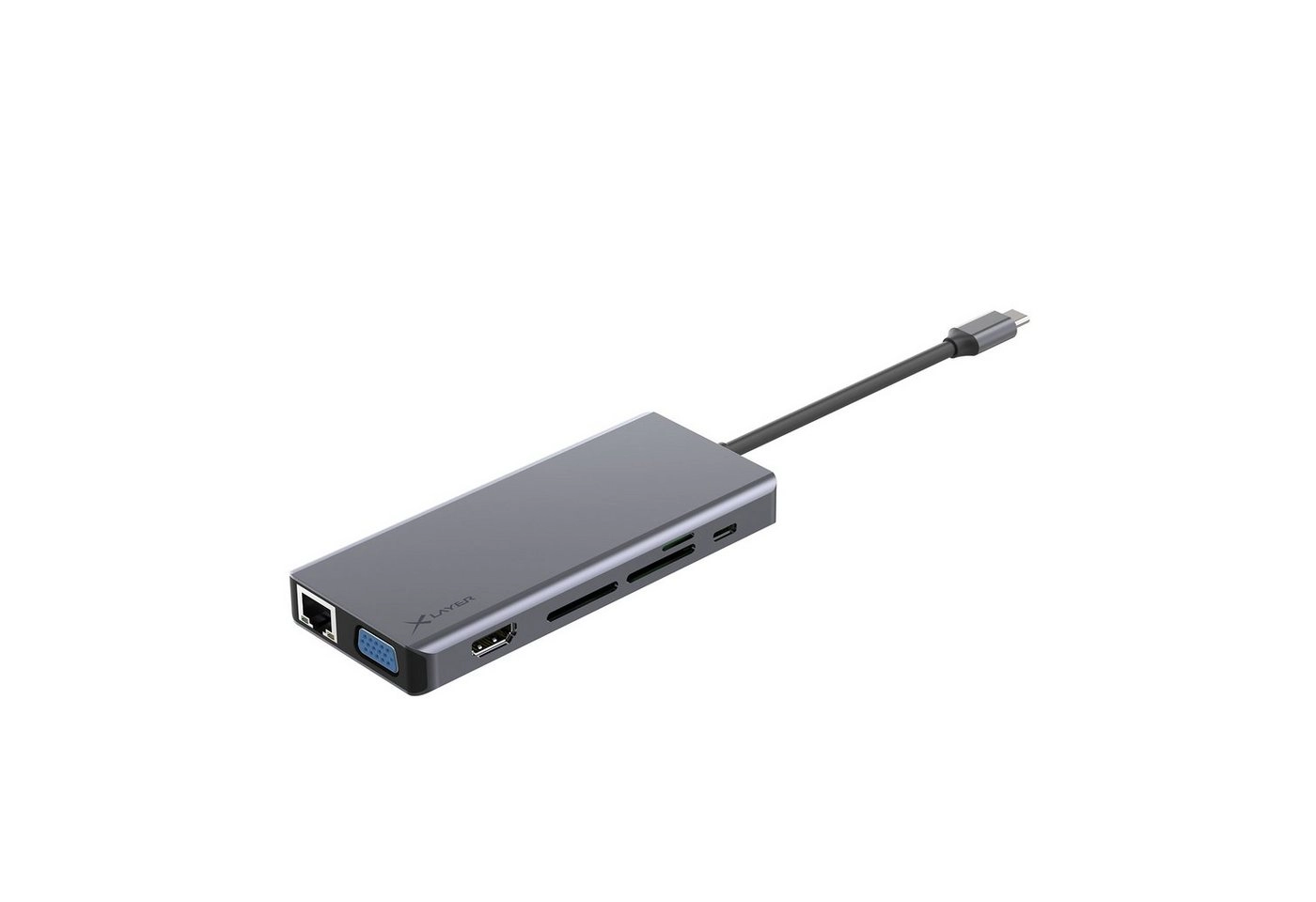 USB Typ C Hub 13-in-1 grau USB-Hub