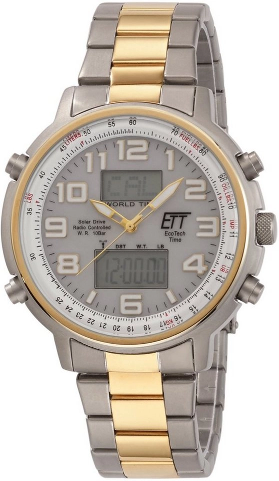 ETT Herren Solar-Funkuhr "Hunter II" bicolor