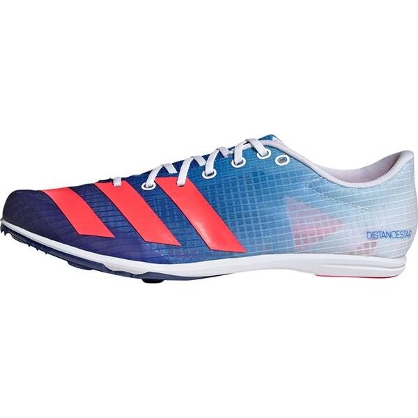 Adidas Distancestar Spikeschuhe Blau Rot SS22, Größe UK 9.5