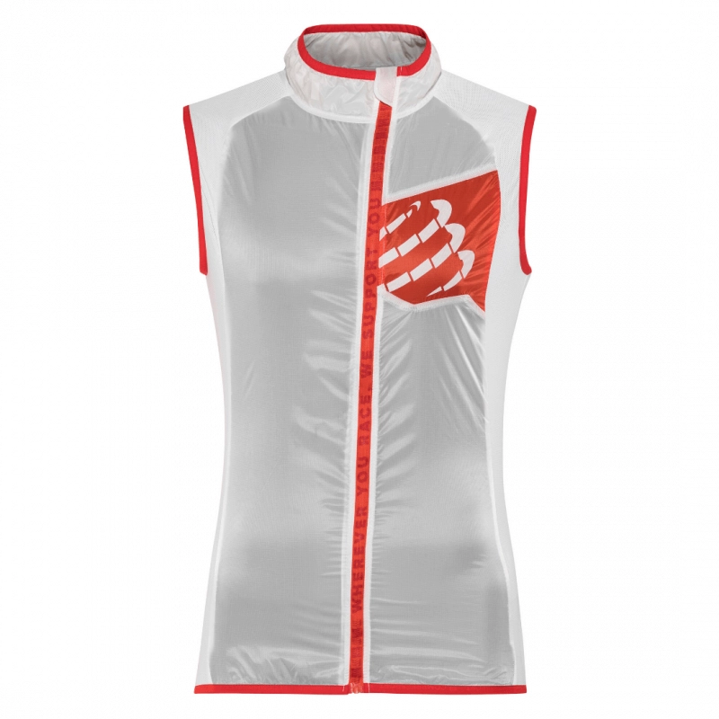 Trail Compressport Hurrican Weste Weiß, Größe XL