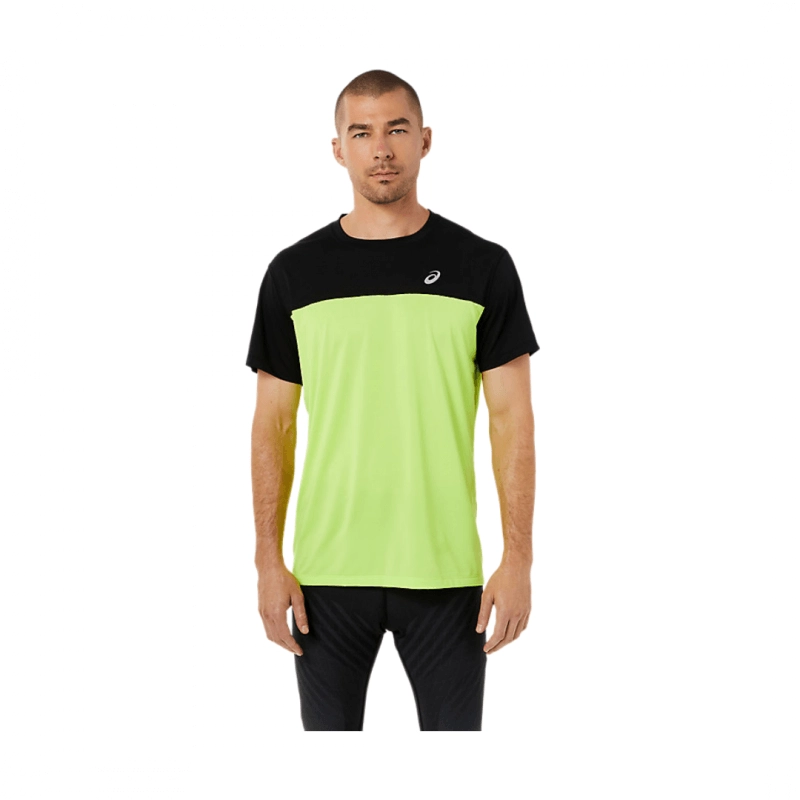 Asics Race SS TOP T-Shirt Kurzarm gelb schwarz SS22, Größe S