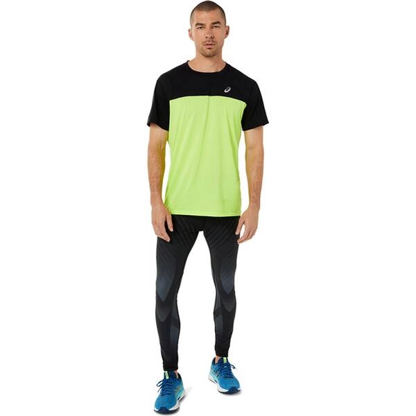 Asics Race SS TOP T-Shirt Kurzarm gelb schwarz SS22, Größe S