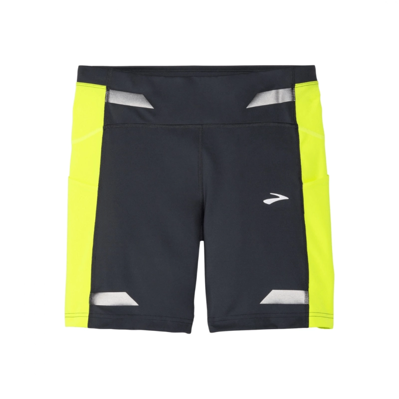 Shorts Brooks Run Visible 6 Schwarz Gelb Frau, Größe XS