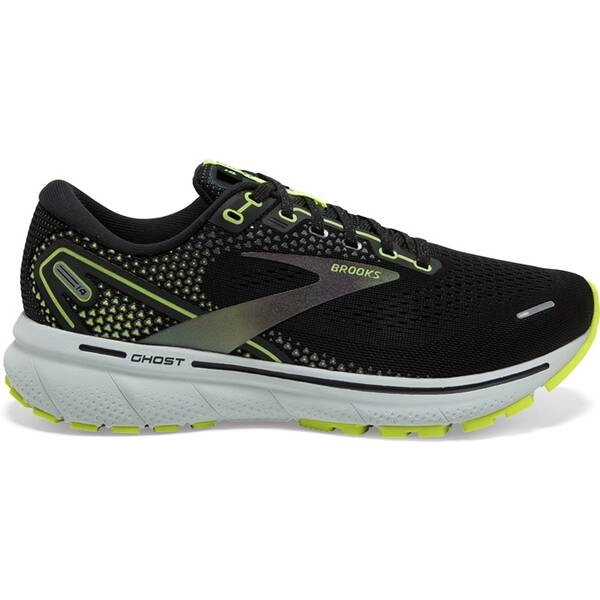 Brooks Ghost 14 Dämpfungsschuhe Schwarz Gelb AW21, Größe 42 - EUR