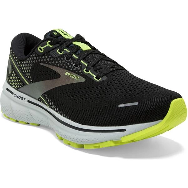 Brooks Ghost 14 Dämpfungsschuhe Schwarz Gelb AW21, Größe 42 - EUR