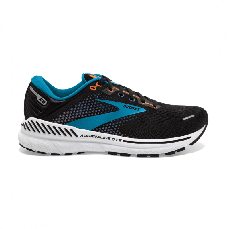 Brooks Adrenaline GTS 22 Dämpfungsschuhe Schwarz Blau SS22, Größe 44,5 - EUR