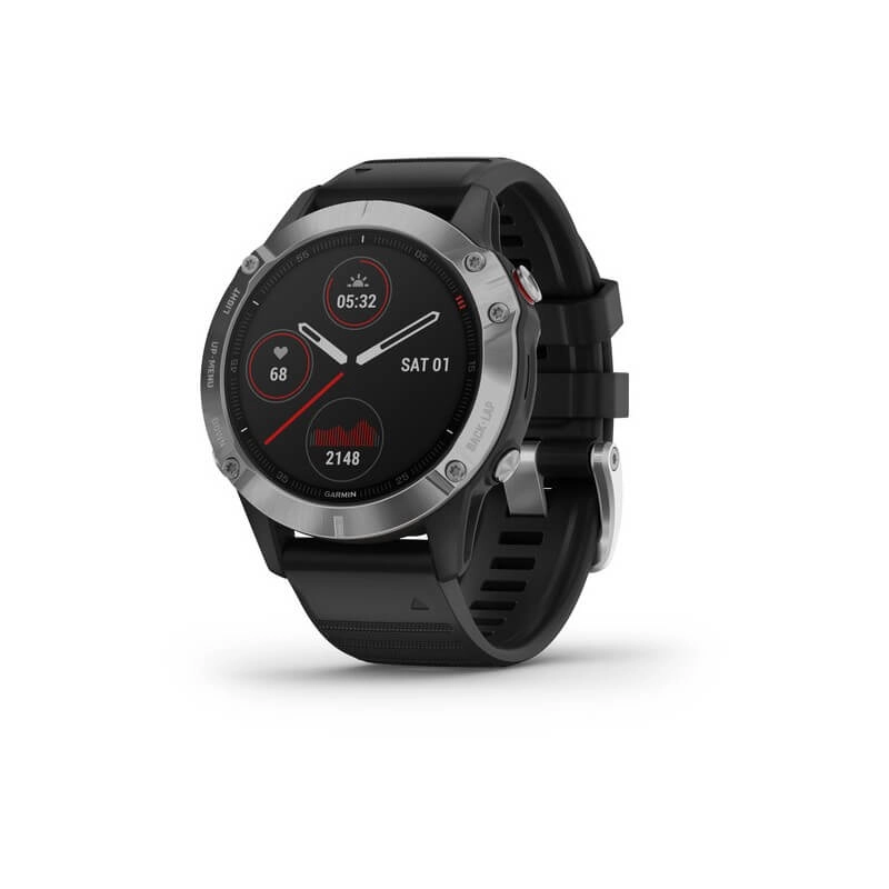Garmin Fenix 6 Silber mit schwarzem Armband