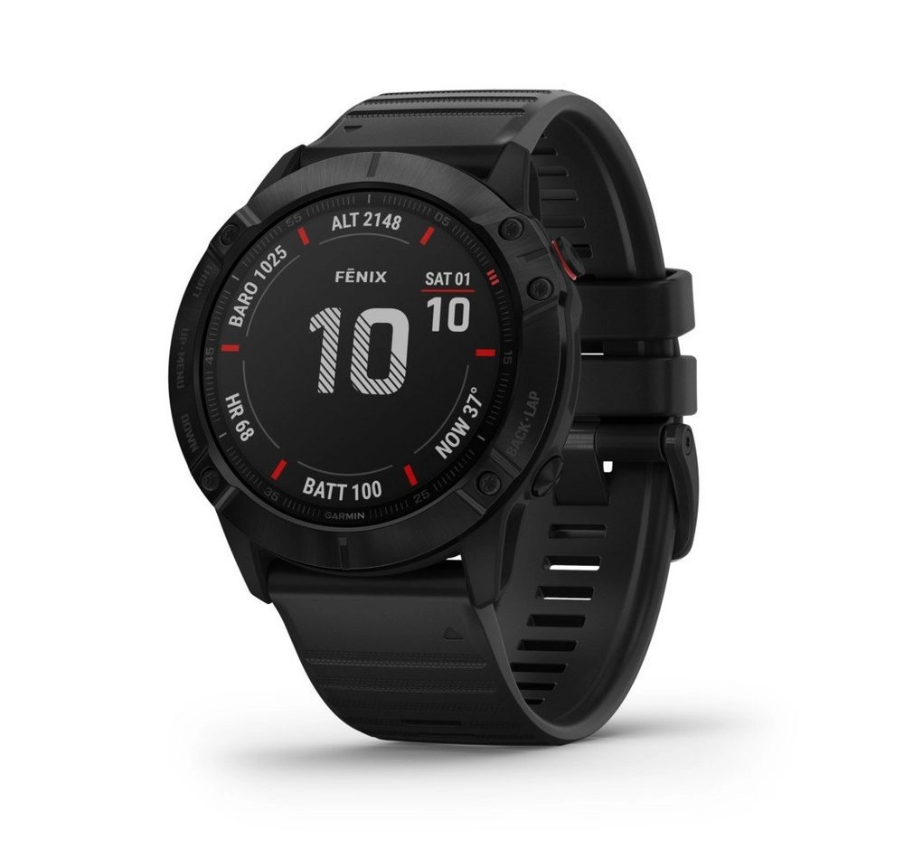 Garmin Fenix 6X PRO schwarz mit schwarzem Armband