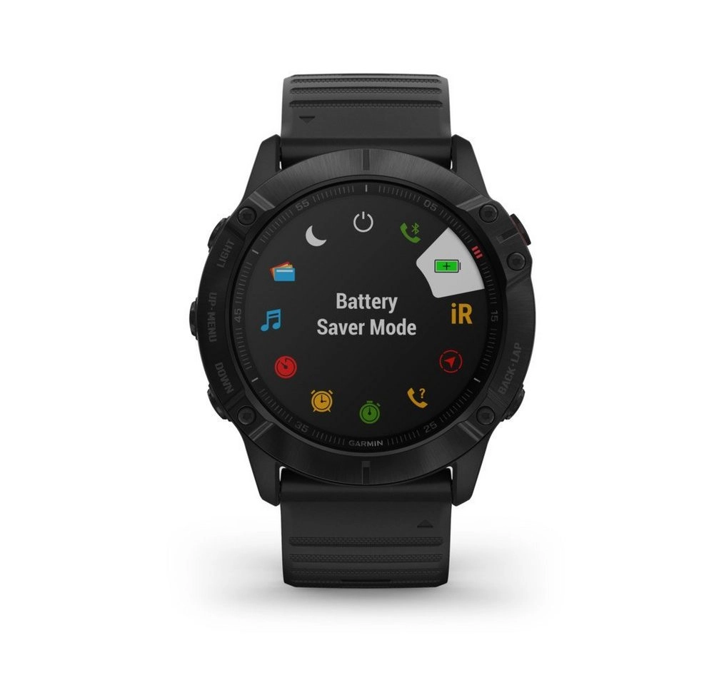 Garmin Fenix 6X PRO schwarz mit schwarzem Armband