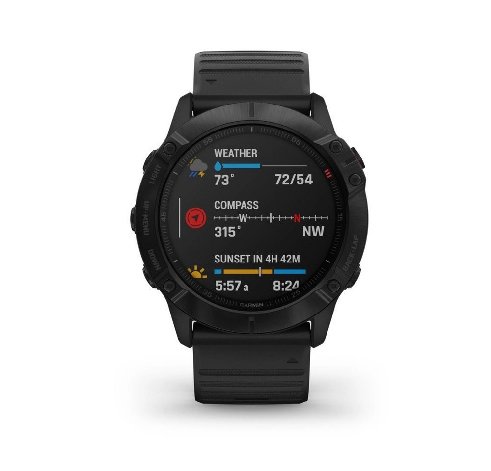 Garmin Fenix 6X PRO schwarz mit schwarzem Armband