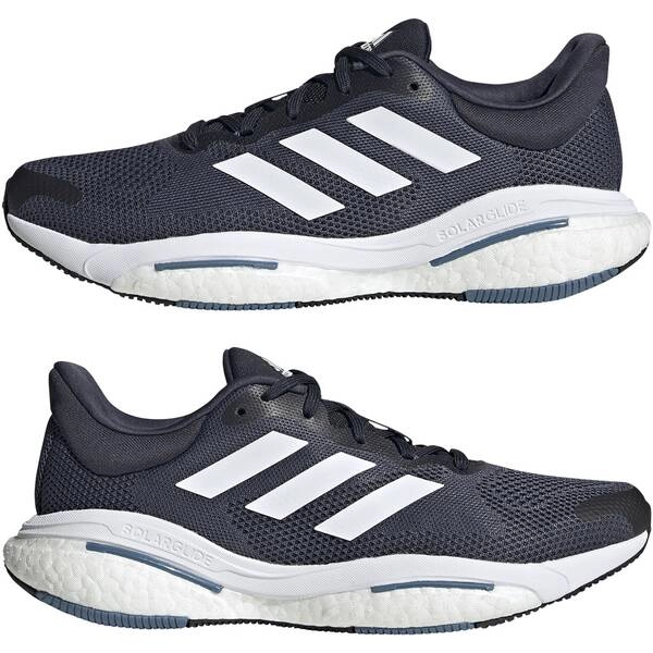Adidas Solar Glide 5 M Dämpfungsschuhe Navy Weiß SS22, Größe UK 11