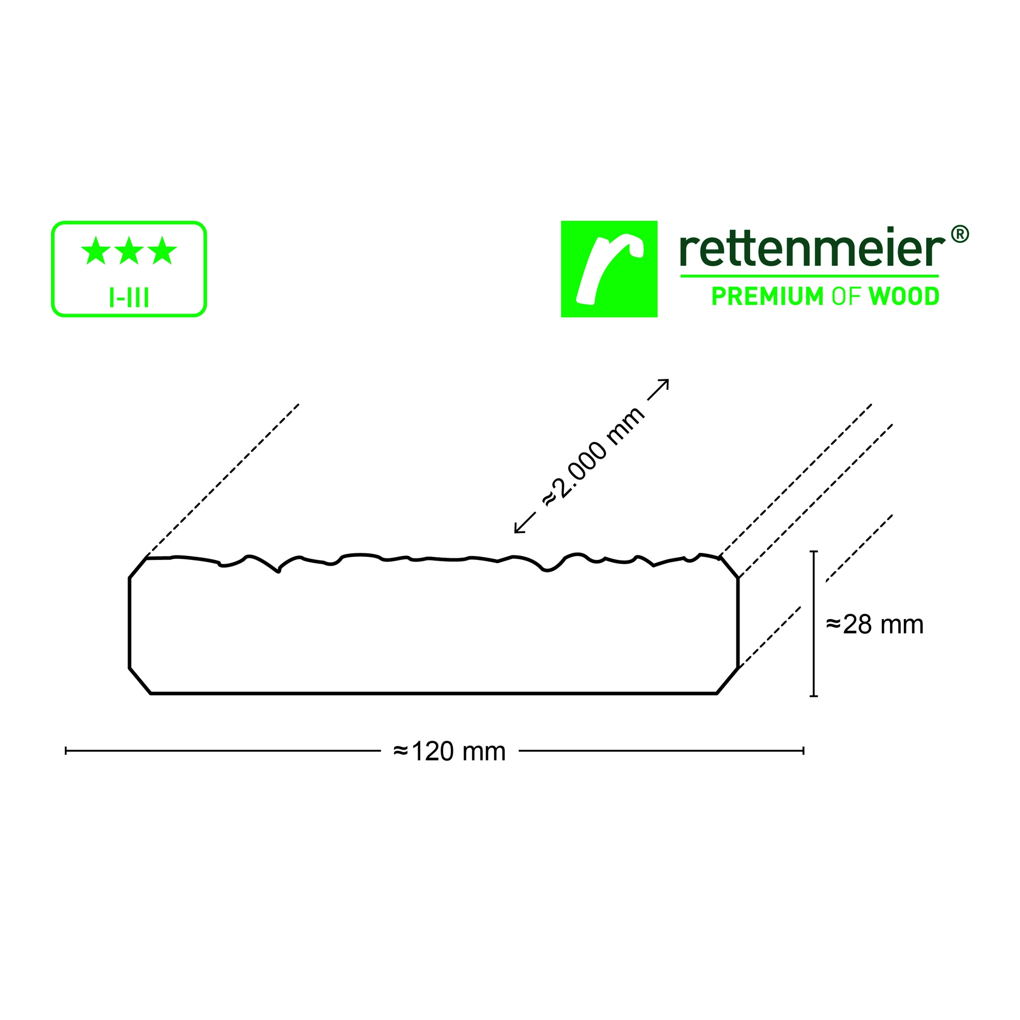 Rettenmeier Outdoor Wood Bodendiele Douglasie 28 x 120 x 2000 mm