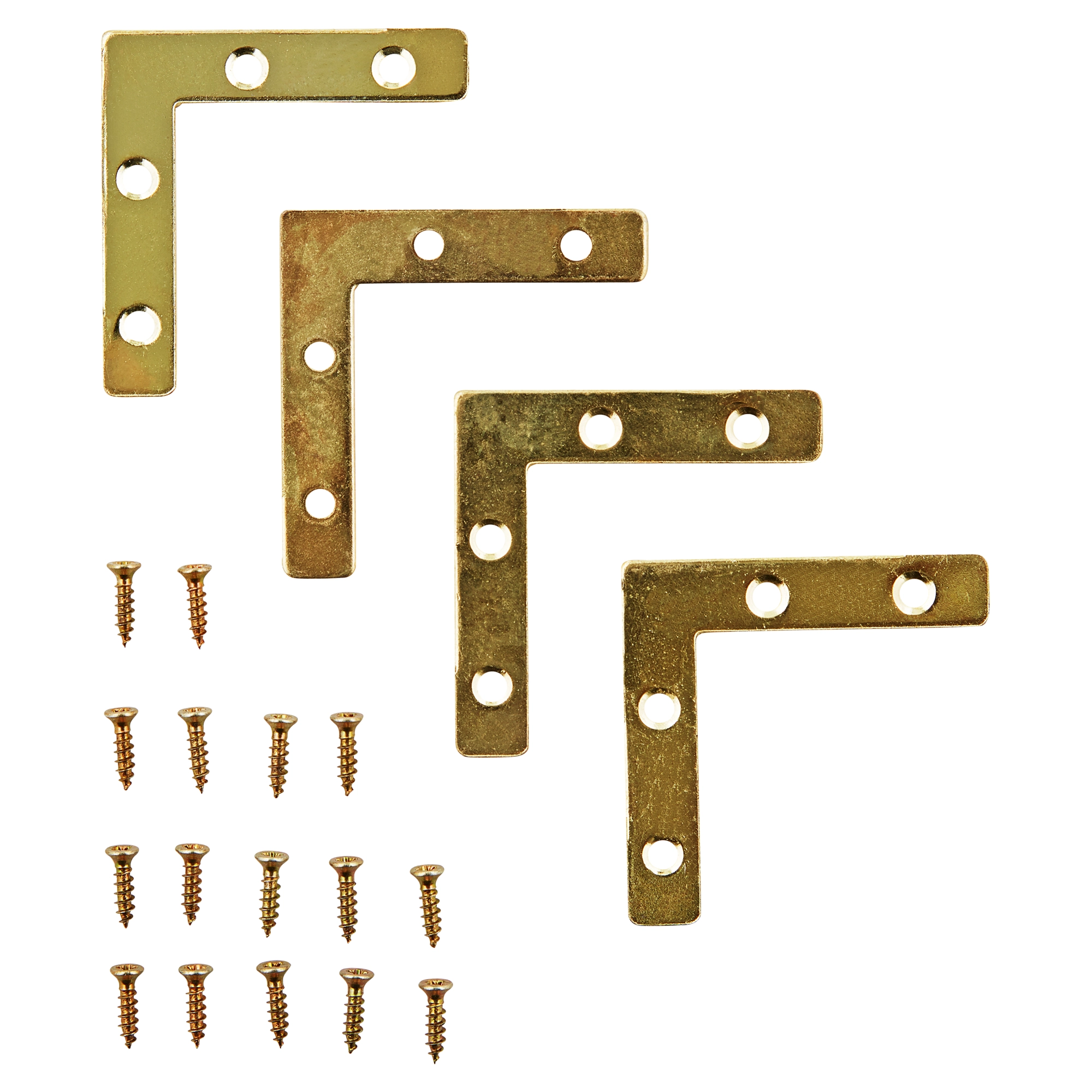 toom Möbelwinkel Stahl vermessingt 4 Stück 10 x 50 x 50 mm seitliche Verschraubung