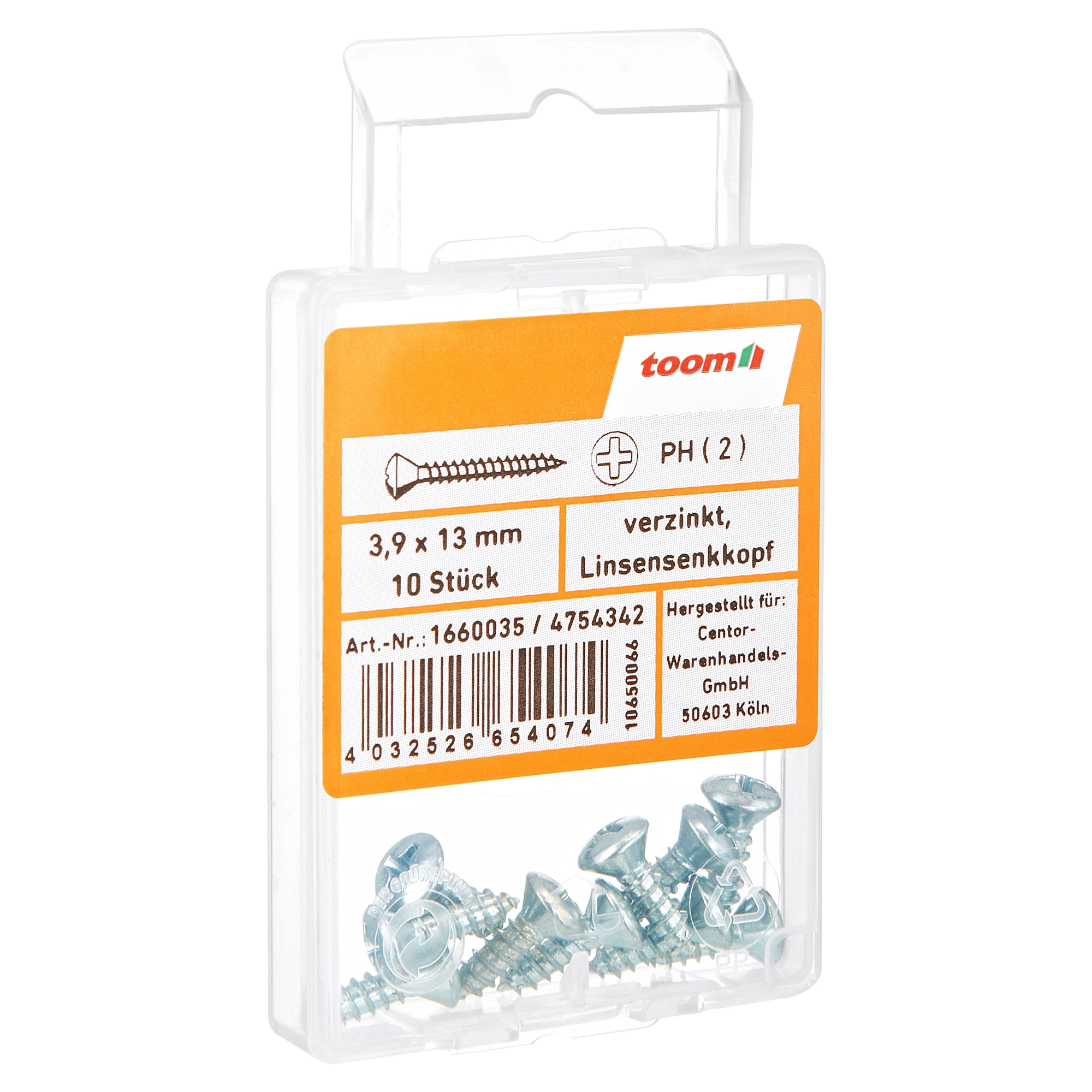 toom Blechschrauben Ø 3,9 x 13 mm verzinkt DIN 7983 10 Stück