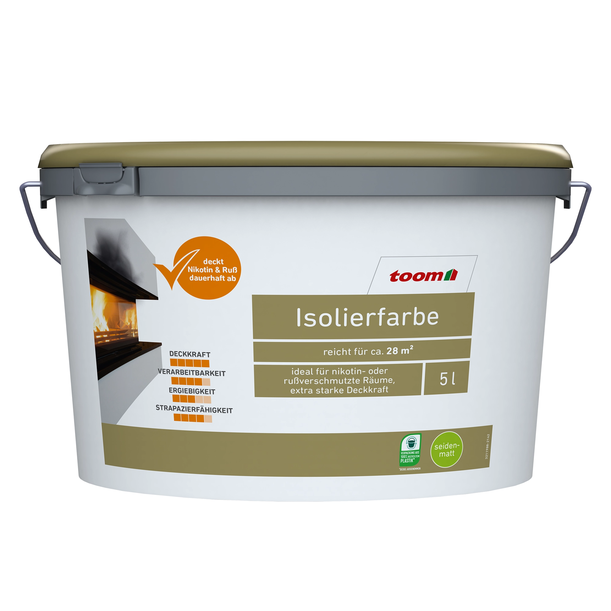 toom Isolierfarbe weiß seidenmatt 5 l