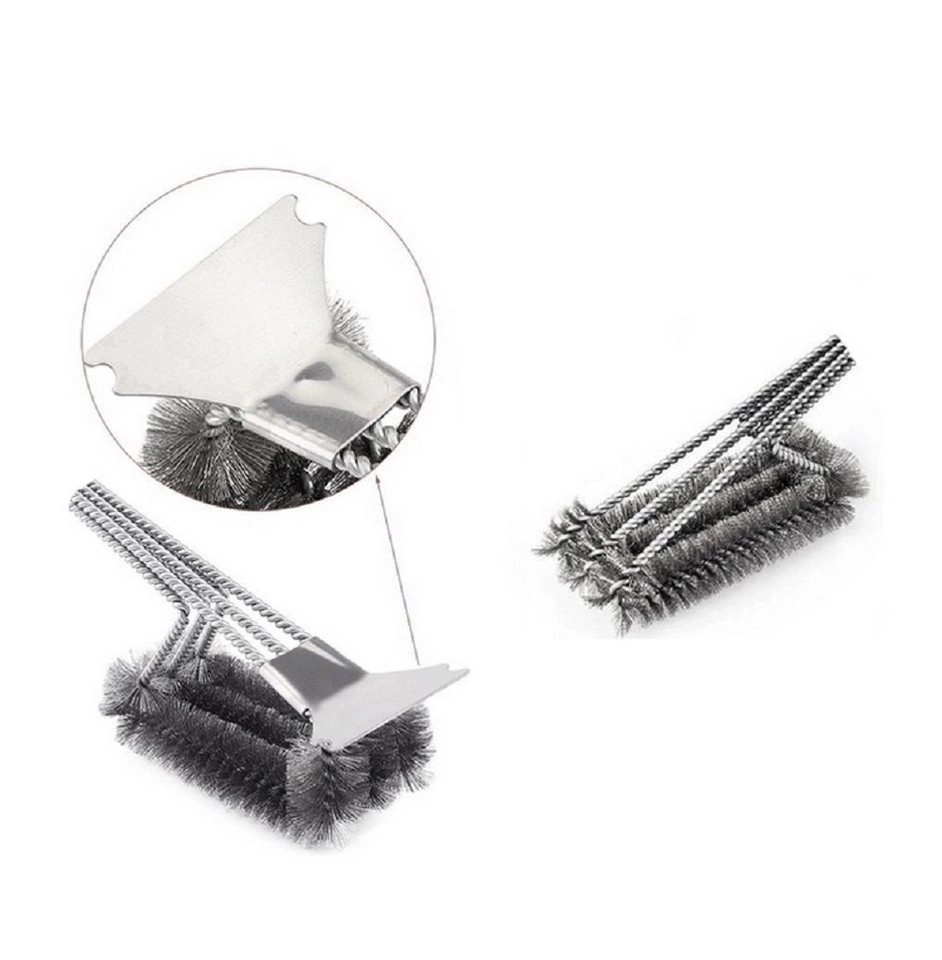 Profi Kochmesser Grillbürste »Grillbürstenset 3 teilig, Reinigungsbürste, Grillzange und Grillmatte«, (3-tlg)