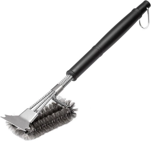 Brightake Grillbürste »Premium Grillbürste mit Messing Borsten und schraubbarem Griff, 45 cm - Grill Reinigungsbürste für Grillrost, Grillrost Bürste mit langem 3-Fach Bürstenkopf und Schaber«