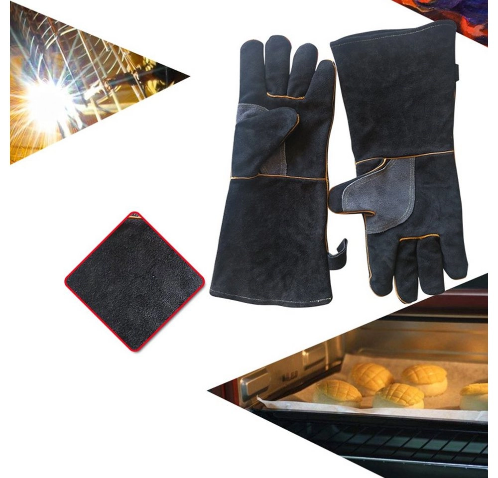 FeelGlad Hitzeschutzhandschuhe »1 Paar Grillhandschuhe fügen die Aluminiumfolie Futter Extrem hitzebeständig lang in Universalgröße, Ofenhandschuhe, Kaminhandschuhe für Barbecue, Küche, Backofen, Mikrowellenherd«