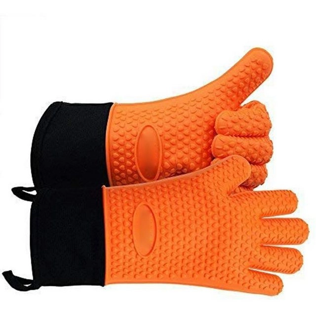 BEARSU Hitzeschutzhandschuhe »Hitzebeständige Handschuhe, Silikon-Ofenhandschuhe für Küche, Grillen, Unterarmschutz, rutschfest, wasserdicht mit interner Baumwollschicht zum Kochen, Backen, Grillen, Outdoor«