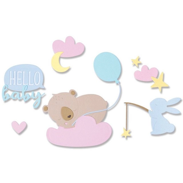 Sizzix Motivschablone »Hello Baby«, 12 Teile