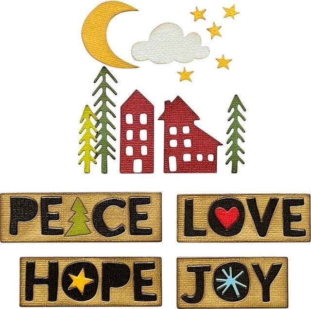 Sizzix Motivschablone »Thinlits Stanzschablone Christmas Cutouts by Tim H«, 16 Teile