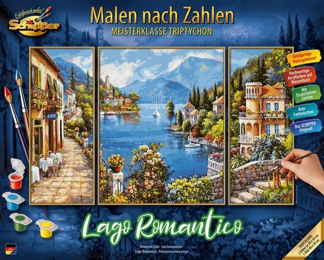 Schipper Malen nach Zahlen »Meisterklasse Triptychon - Lago Romantico«, Made in Germany