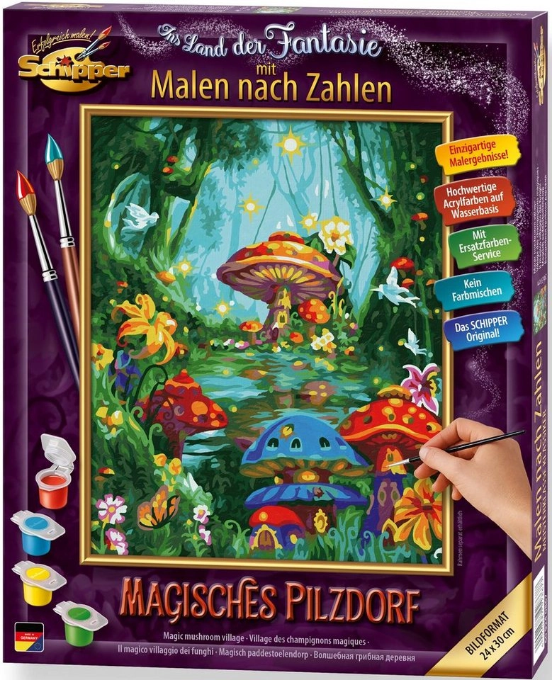 Schipper Malen nach Zahlen »Meisterklasse Klassiker - Magisches Pilzdorf«, Made in Germany