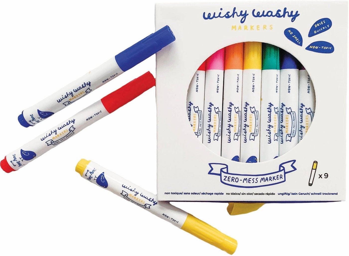 Jaq Jaq Bird Kreativset »Wishy Washy Malstifte, bunt«, (9-tlg)