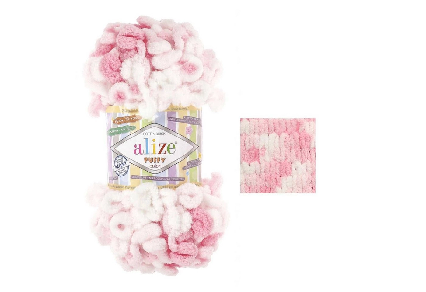 Alize »100g Strickgarn ALIZE Puffy Color Fingerstrickgarn Schlaufenwolle Stricken ohne Nadel« Häkelwolle, 9 m, 5863