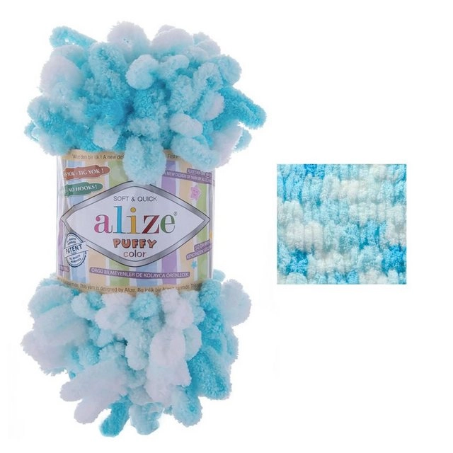 Alize »100g Strickgarn ALIZE Puffy Color Fingerstrickgarn Schlaufenwolle Stricken ohne Nadel« Häkelwolle, 9 m, 5924