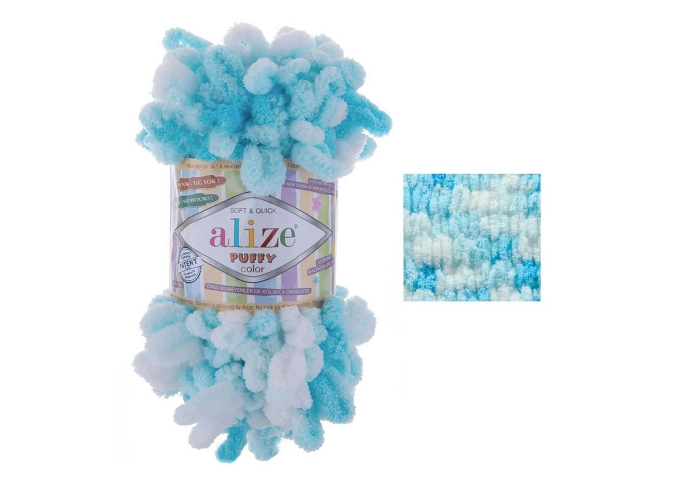 Alize »100g Strickgarn ALIZE Puffy Color Fingerstrickgarn Schlaufenwolle Stricken ohne Nadel« Häkelwolle, 9 m, 5924